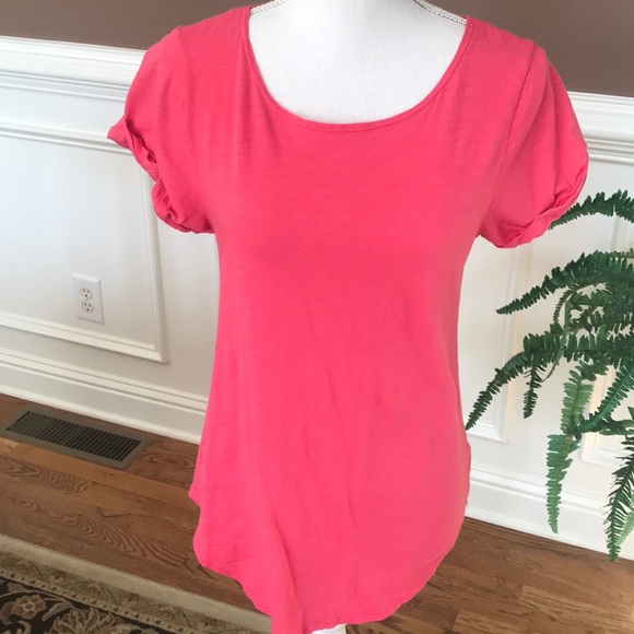 Anthropologie T.la coral colored short sleeve top - Picture 2 of 7